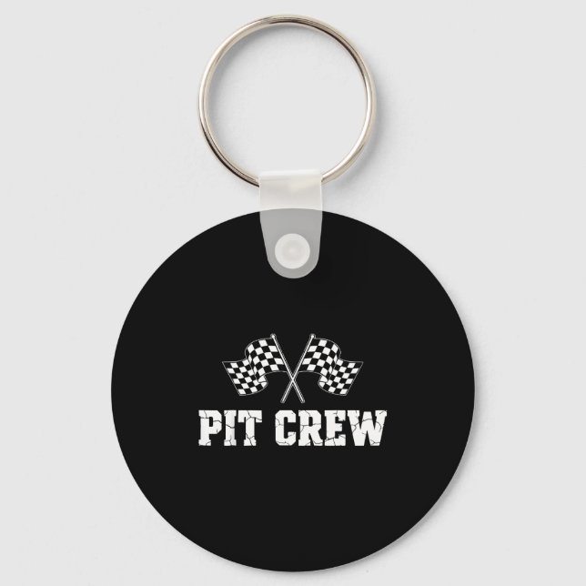 T Crew Race Car Birthday Party Family Matching Car Key Ring (Front)