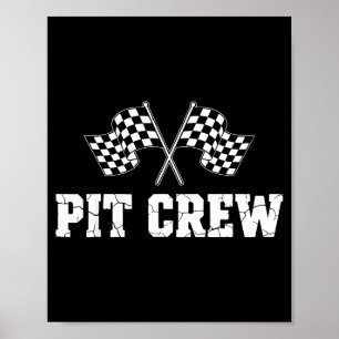 T Crew Race Car Birthday Party Family Matching Car Poster