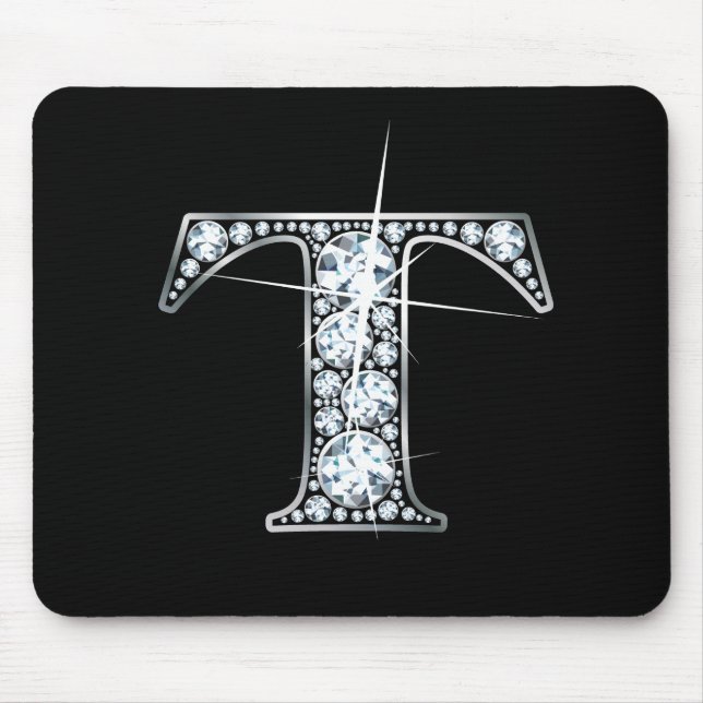 "T" Diamond Bling Mousepad (Front)