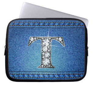 T "Diamond" Denim Stitching Electronics Bag