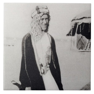 T. E. Lawrence in Arab Dress (b/w photo) Ceramic Tile