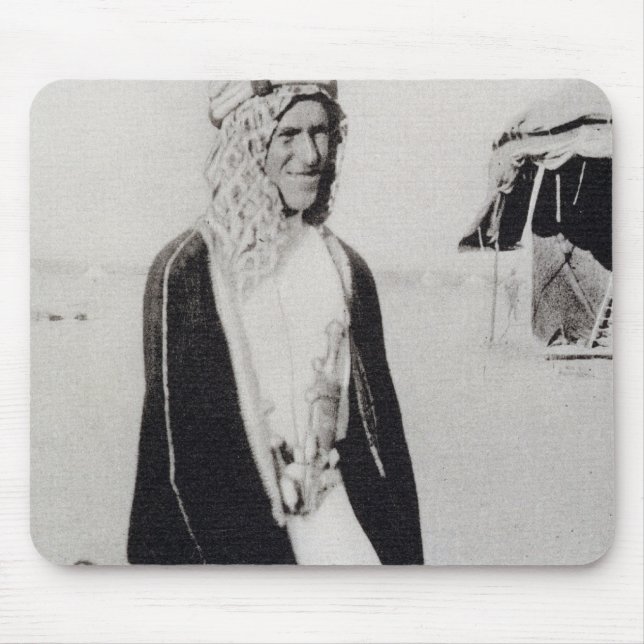 T. E. Lawrence in Arab Dress (b/w photo) Mouse Pad (Front)