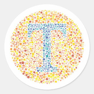 “T” Eye Test Letter Classic Round Sticker