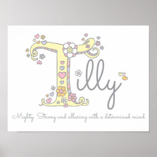 T for Tilly monogram letter art name meaning Poster