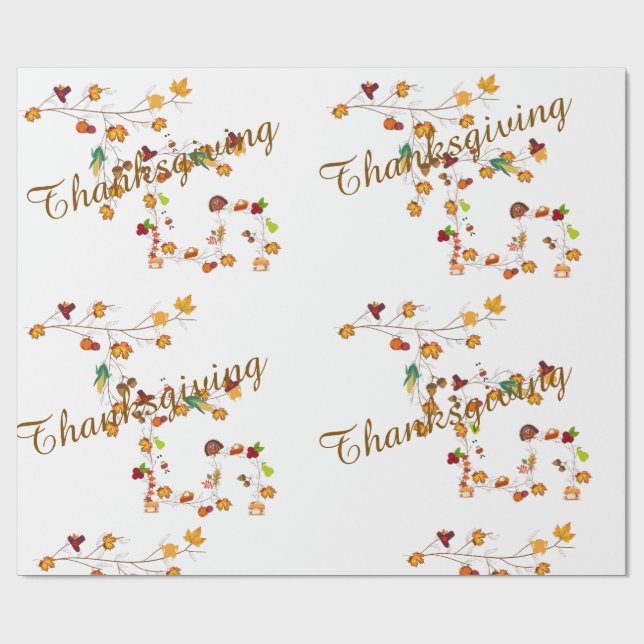 T & G - Thanksgiving Gift Wrappers Wrapping Paper (Flat)