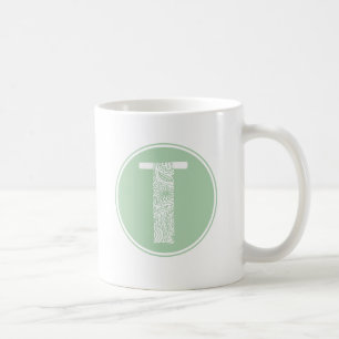 T Initial Floral Monogram Coffee Mug