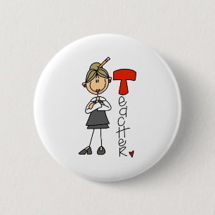 T is for Teacher 6 Cm Round Badge