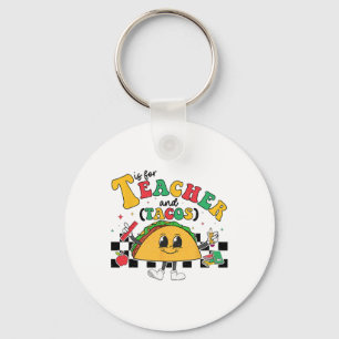 T Is For Teacher And Taco Tuesday Cinco De Mayo Te Key Ring