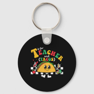 T Is For Teacher And Taco Tuesday Cinco De Mayo Te Key Ring