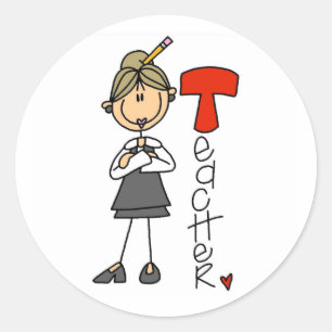 T is for Teacher Classic Round Sticker