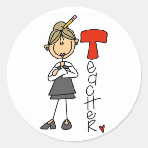 T is for Teacher Classic Round Sticker