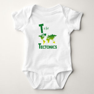 T is for Tectonics Cute Geology & Science Design Baby Bodysuit