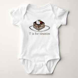 T is for Tiramisu Italian Dessert Espresso Foodie Baby Bodysuit