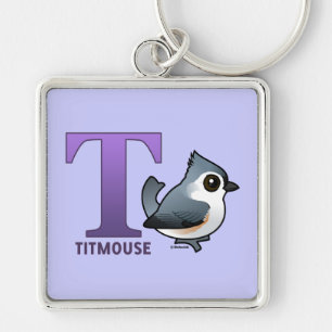 T is for Titmouse Key Ring
