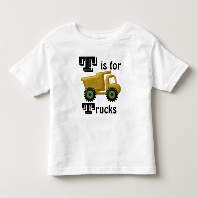 T is for trucks toddler t-shirt (Front)