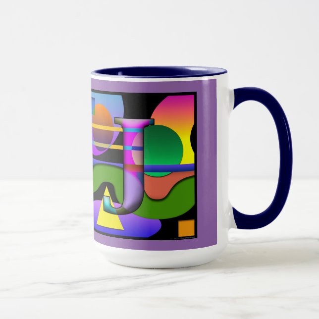 "T" & "J" Monogrammed coffee mug (Right)