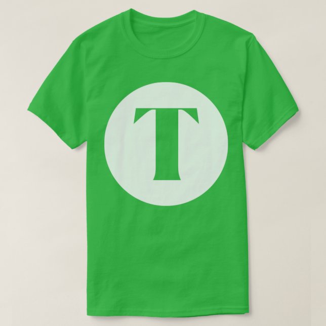 T Letter Initial Monogram T-Shirt (Design Front)