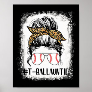 T-ll Auntie Life Messy Bun Leopard Print Softll 