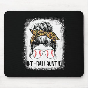T-ll Auntie Life Messy Bun Leopard Print Softll Mouse Pad