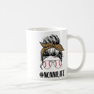 T-ll Nonni Life Messy Bun Leopard Print Softll Coffee Mug