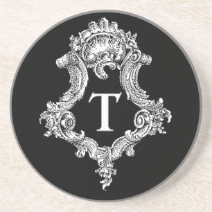 T Monogram Initial Coaster