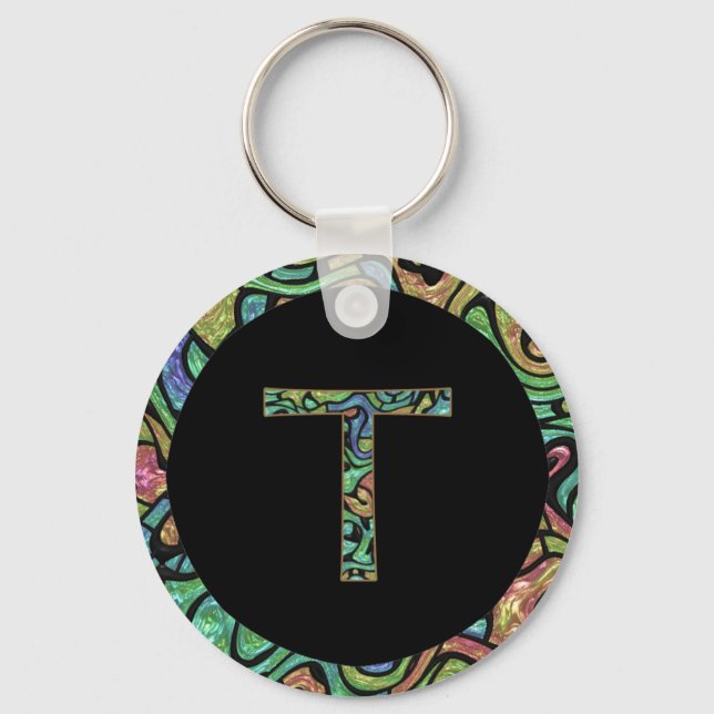 T Monogram Key Ring (Front)