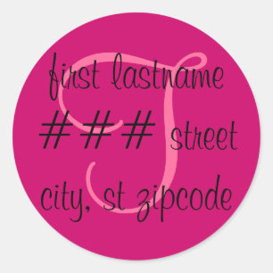 "T" monogram return address label - personalise