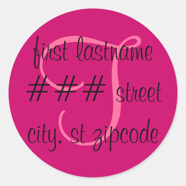"T" monogram return address label - personalise (Front)