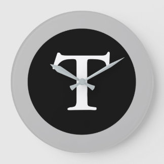 T :: Monogram T Large Modern Wall Clock