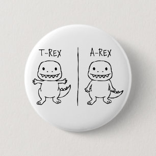 T-Pose T-Rex Sketch 6 Cm Round Badge