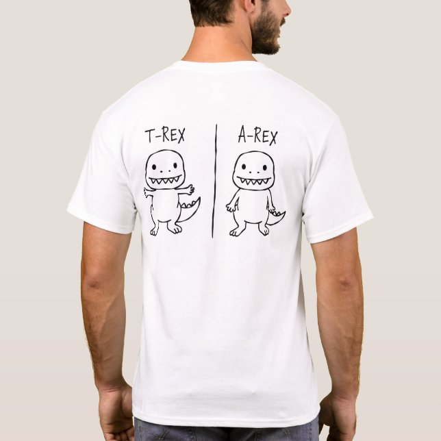 T-Pose T-Rex Sketch Front & Back T-Shirt (Back)