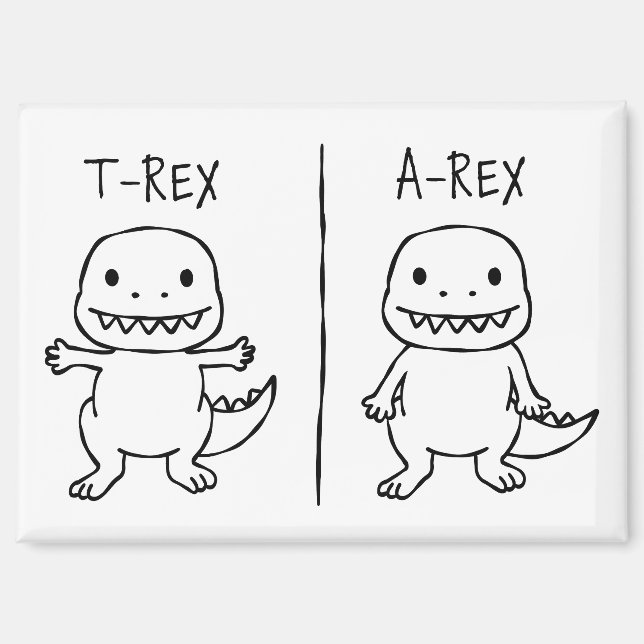 T-Pose T-Rex Sketch Magnet (Front)