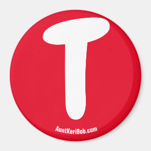 T Red Refrigerator Magnet