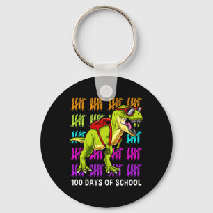 T Rex 100 Days Of School Dinosaur T Rex Kids Boys Key Ring