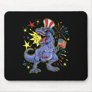 T-rex 4th Of July Celebrating Independence Day Mouse Pad