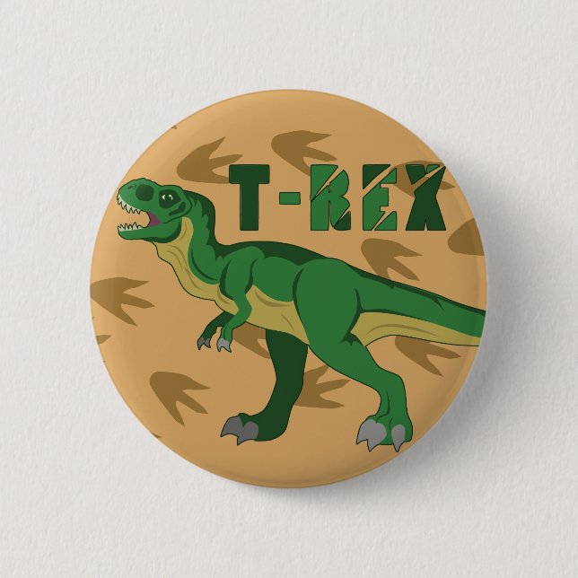 T-Rex 6 Cm Round Badge (Front)