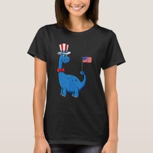 T Rex American Flag 4th Of July Dinosaur Boys Kid T-Shirt