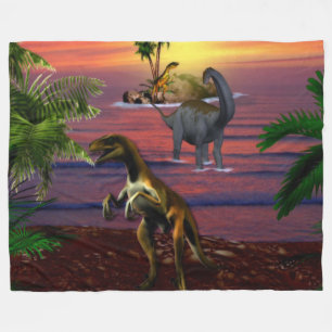 T-REX and BRONTASOURUS Fleece Blanket