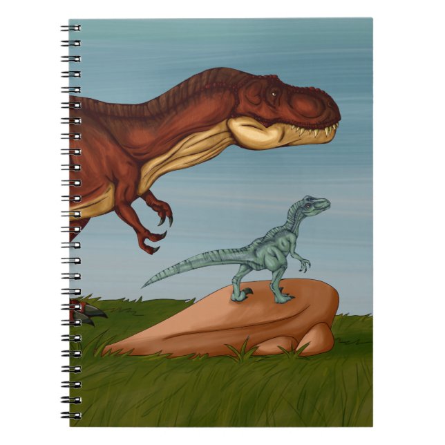 T-Rex and Velociraptor Notebook (Front)
