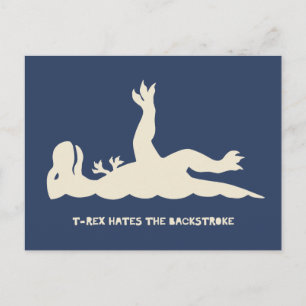 T-Rex Backstroke Postcard