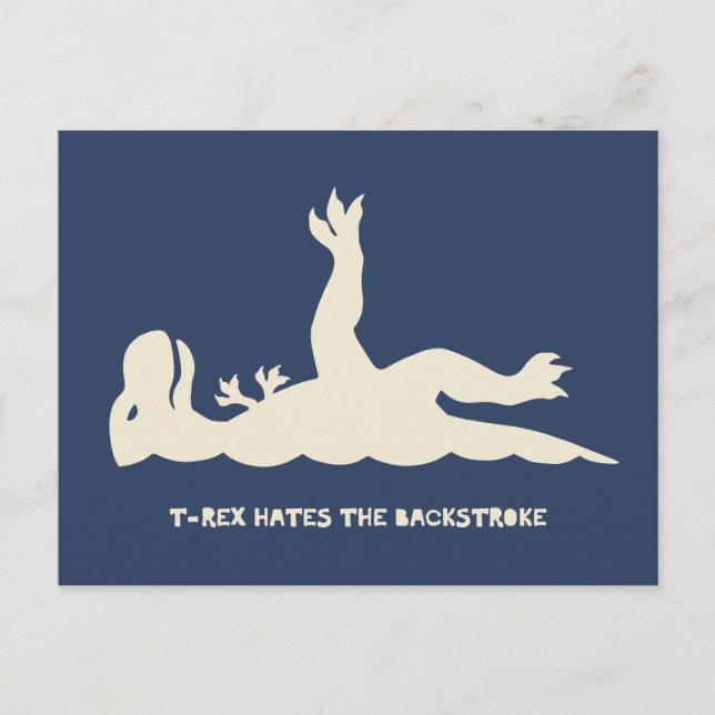 T-Rex Backstroke Postcard (Front)
