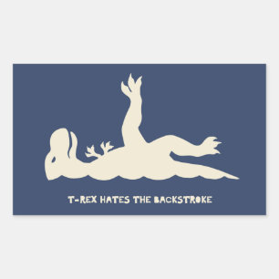 T-Rex Backstroke Rectangular Sticker