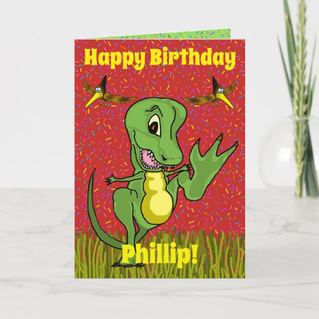 T-Rex Birthday Card (Front)