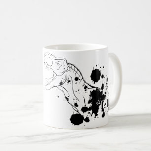 T-Rex (Black and White) Coffee Mug