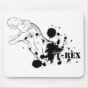 T-Rex (Black and White) Mouse Pad