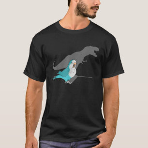 T rex Blue Monk Parakeet Funny Birb memes Screamin T-Shirt