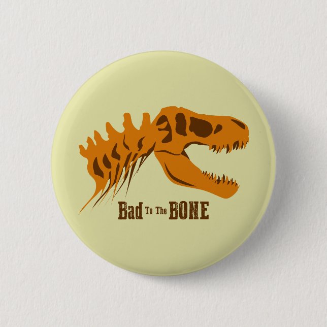 T-Rex Bones 6 Cm Round Badge (Front)