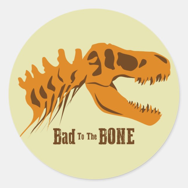 T-Rex Bones Classic Round Sticker (Front)