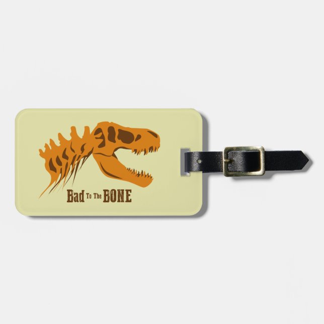 T-Rex Bones Luggage Tag (Front Horizontal)