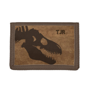 T-Rex Bones Personalised Tri-fold Wallet